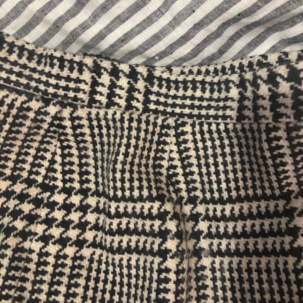 Banana republic wool cashmere pencil skirt houndstooth black and cream high rise - Picture 11 of 14